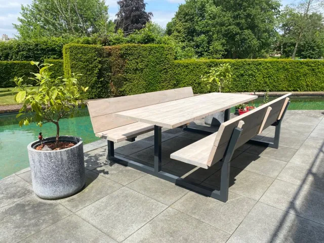 NordXL Douglashout picknicktafel Ediz met rugleuning