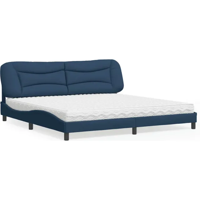 vidaXL Bed met matras "Hvar" stof blauw 200x200 cm