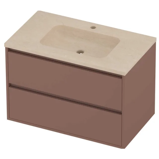 Proline Rollo Badmeubelset Hardsteen Elegant 1 Gat 80x46x54 cm Sand Stone Beauty Blush Rosé Goud