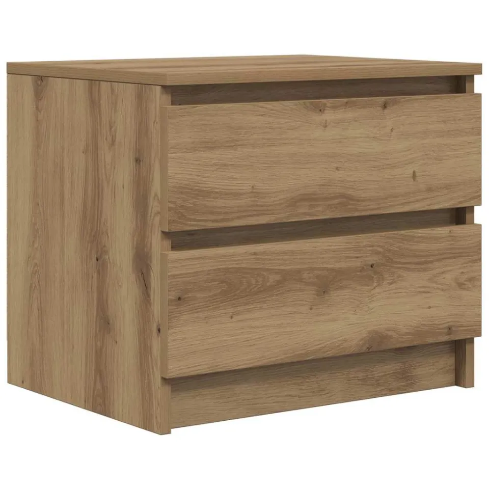 vidaXL Nachtkastje 50x40x43.5 cm bewerkt hout artisanaal eikenkleurig Bruin