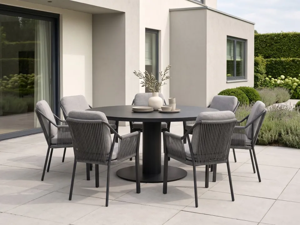 Tierra Outdoor Liv/La Fonte ø150cm dining tuinset 7-delig, foto 4