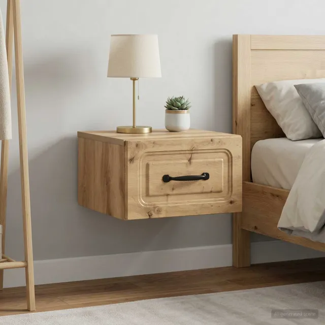vidaXL Wandbeugel Bedkast 2 st Artisanaal eiken 34,5 x 33 x 20 cm, foto 2