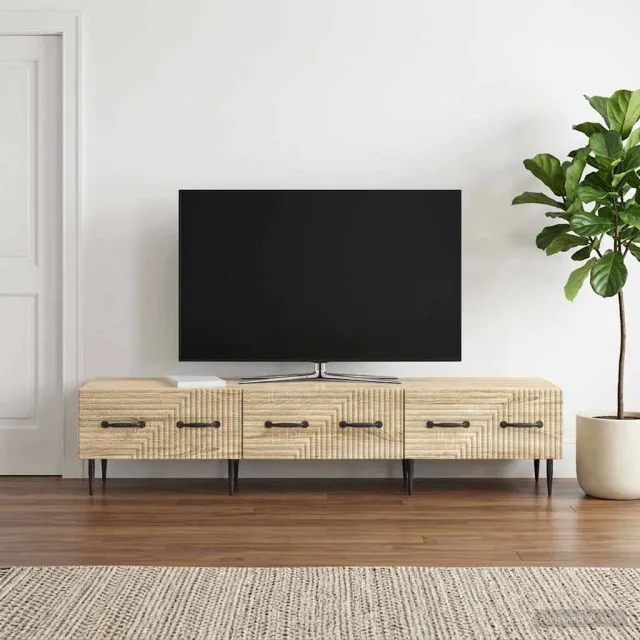 vidaXL TV-kast met lade Sonoma Eiken 147 x 34,5 x 30 cm Bewerkt hout Bruin