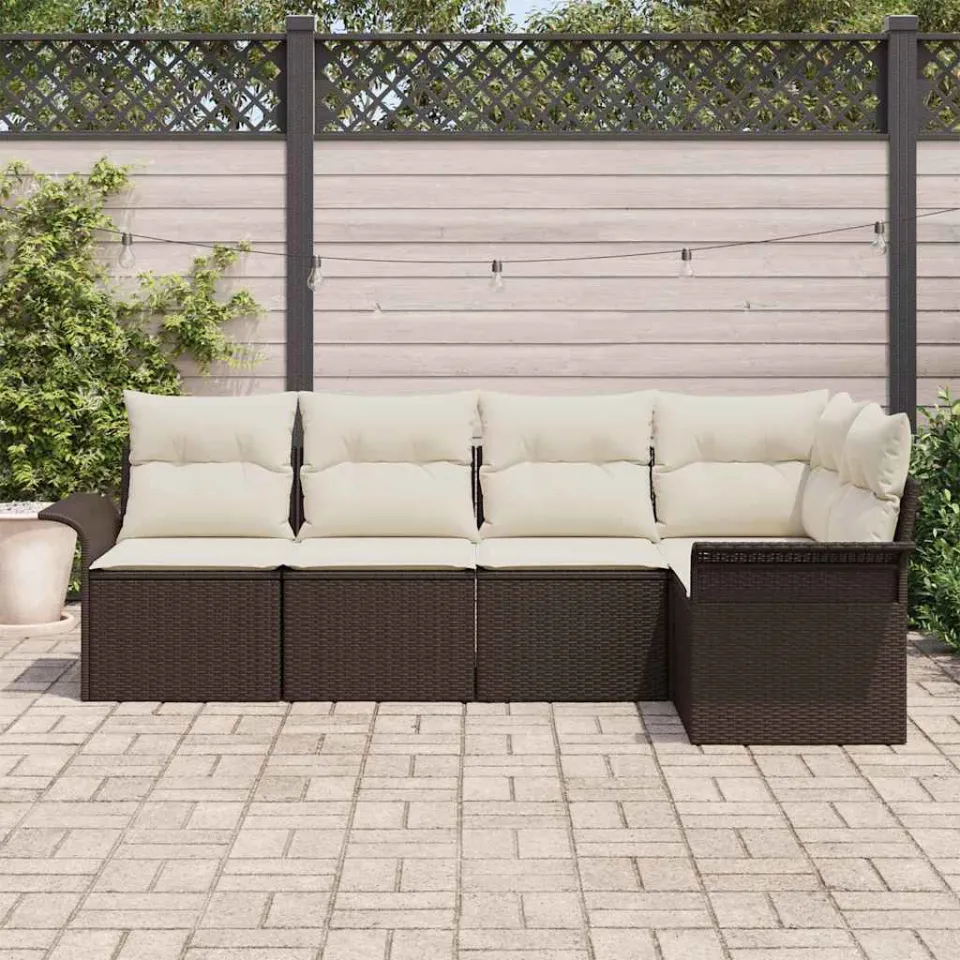 vidaXL Tuin Sofa Set 5 st Bruin poly rattan, foto 3