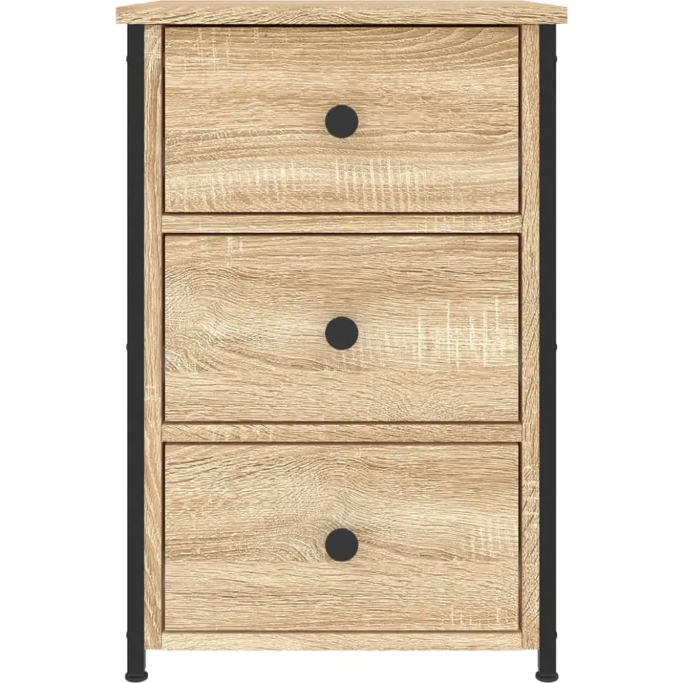 vidaXL Nachtkastjes 2 st 40x36x60 cm bewerkt hout sonoma eikenkleurig, foto 4