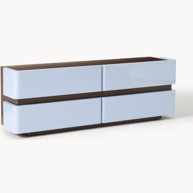 Westwing Collection Dressoir Arlo, B 180 cm Bruin, Lichtblauw