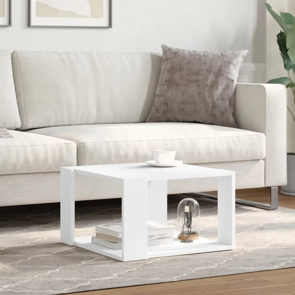 vidaXL Salontafel Wit 51,5x51,5x30 cm Bewerkt Hout, foto 3