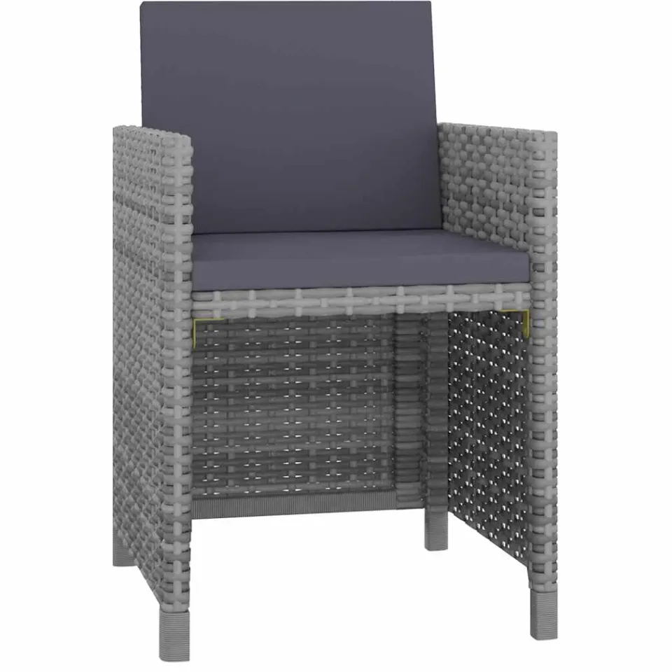 vidaXL 13-delige Tuinset met kussens poly rattan antraciet, foto 3