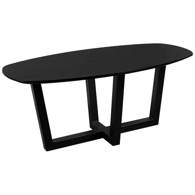 QUVIO Eettafel Sofia - Deens ovaal - 180x90 cm - W-poot - FSC® gecertificeerd mangohout - Zwart