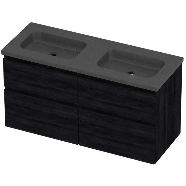 Proline Rollo Badmeubelset Hardsteen Elegant 4 Laden 120x46x62 cm Blue Stone Black Oak