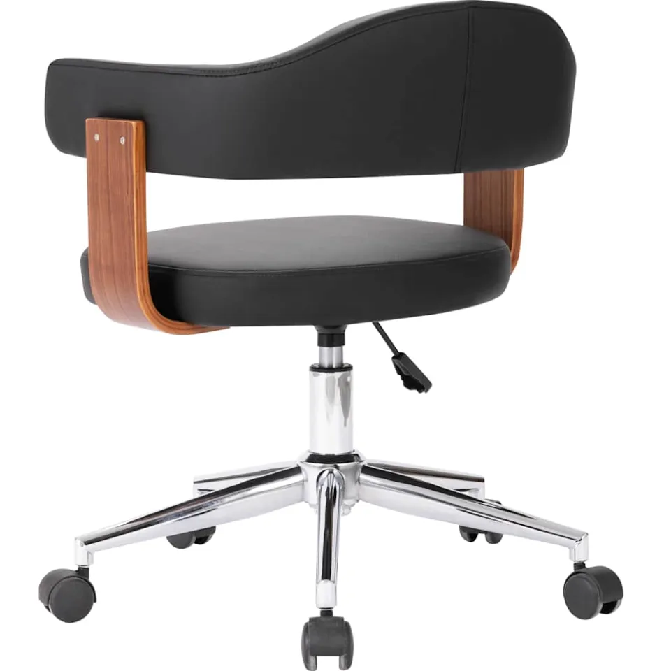vidaXL Eetkamerstoelen draaibaar 2 st gebogen hout en kunstleer zwart, foto 4