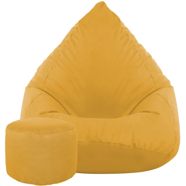 Cronen Sako XL Puf - Geel, 120cm Hoog, Waterafstotend, Gratis Voetenbank
