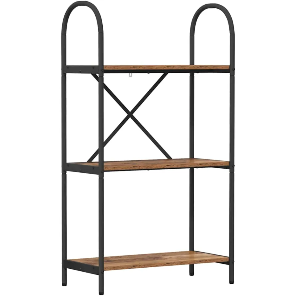 vidaXL Boekenkast 3-laags 60 x 30 x 109 cm Bewerkt hout Oudhout bruin, foto 3