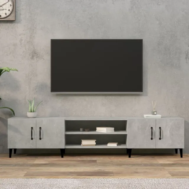 vidaXL Tv-meubel 180x31,5x40 cm bewerkt hout betongrijs grijs, foto 2