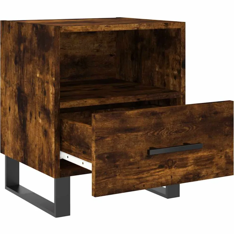 vidaXL Nachtkastjes 2 st 40x35x47,5 cm bewerkt hout gerookt eikenkleur
