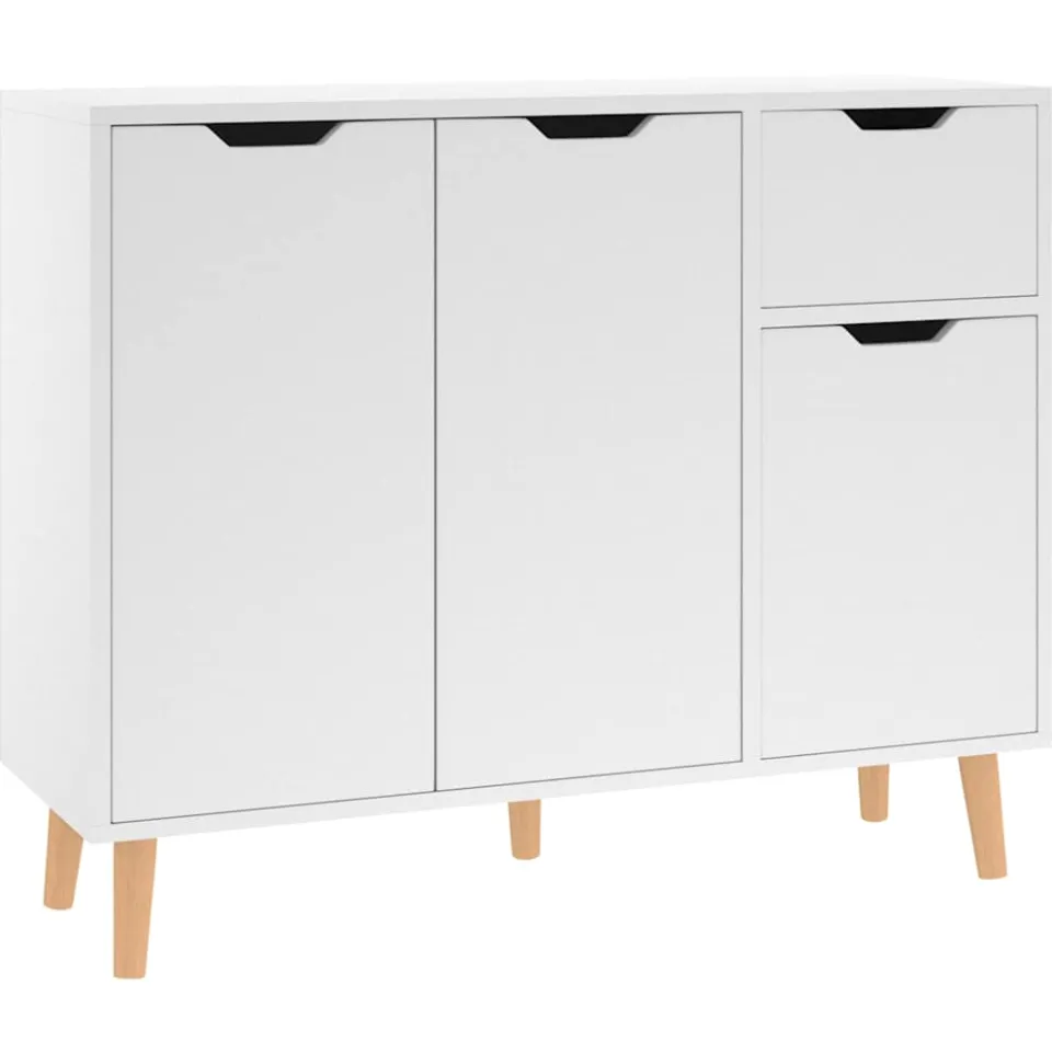 vidaXL Dressoir 90x30x72 cm bewerkt hout wit, foto 3