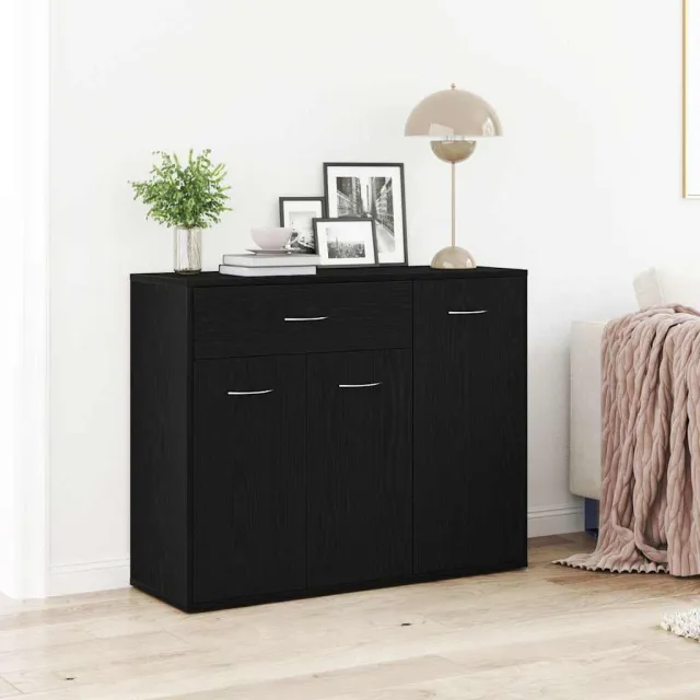 vidaXL Dressoir Zwart Eiken 88x30x70 cm Engineered Wood