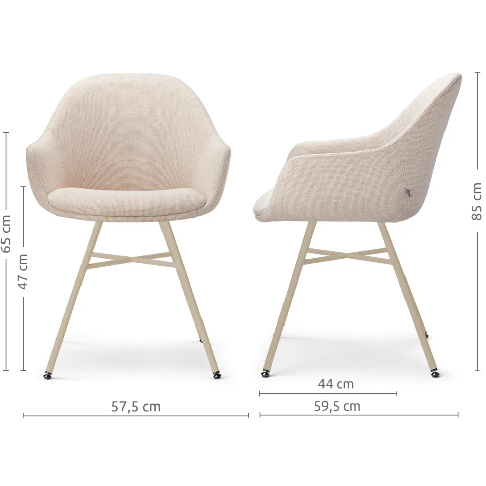 Nolon Noa-Mae eetkamerstoel beige - beige onderstel, foto 2