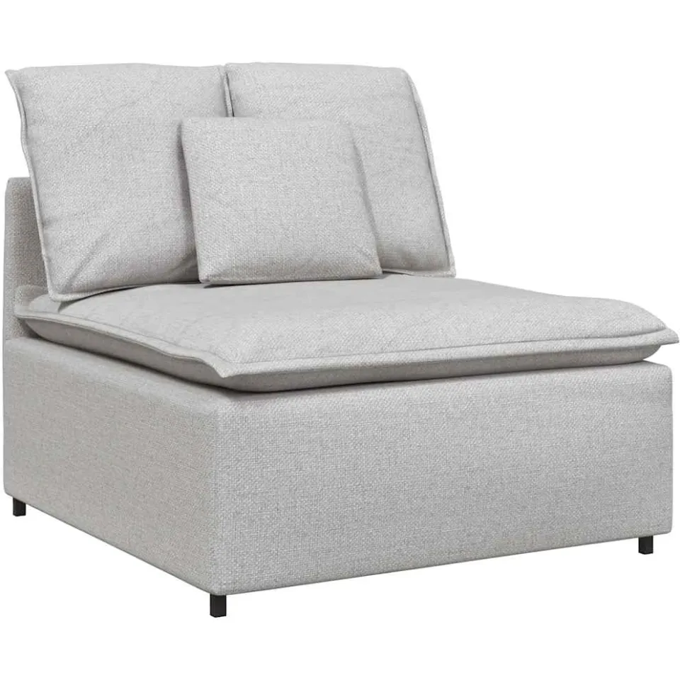 vidaXL Modulaire bank middenmodule met kussens 100 cm wolk grijs, foto 3