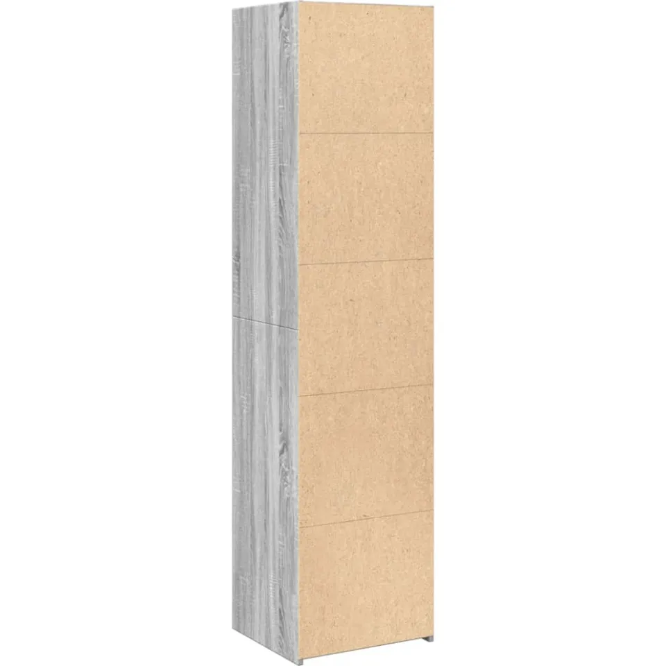vidaXL Hoge kast 45x41x185 cm bewerkt hout grijs sonoma eikenkleurig, foto 3