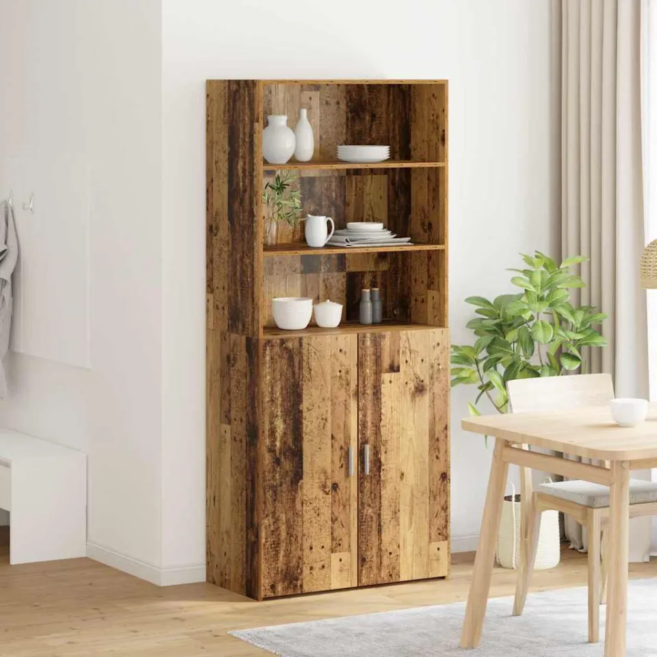 vidaXL Highboard Oud Hout 80 x 42,5 x 185 cm Bewerkt hout bruin, foto 3