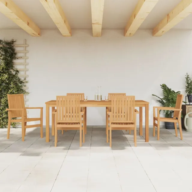 vidaXL 7-delige Tuinset massief teakhout bruin, foto 2