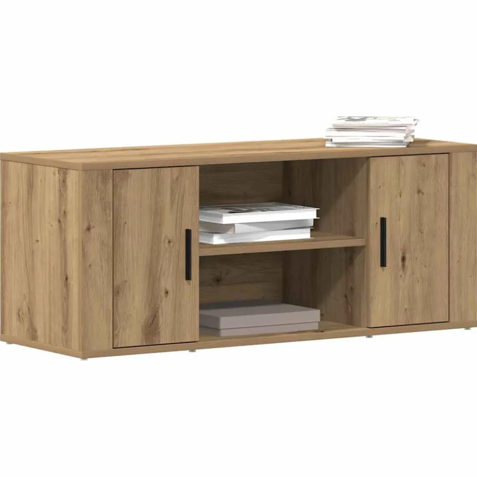 vidaXL TV-kast 100 x 35 x 40 cm artisanaal eikenkleurig Bewerkt hout Bruin