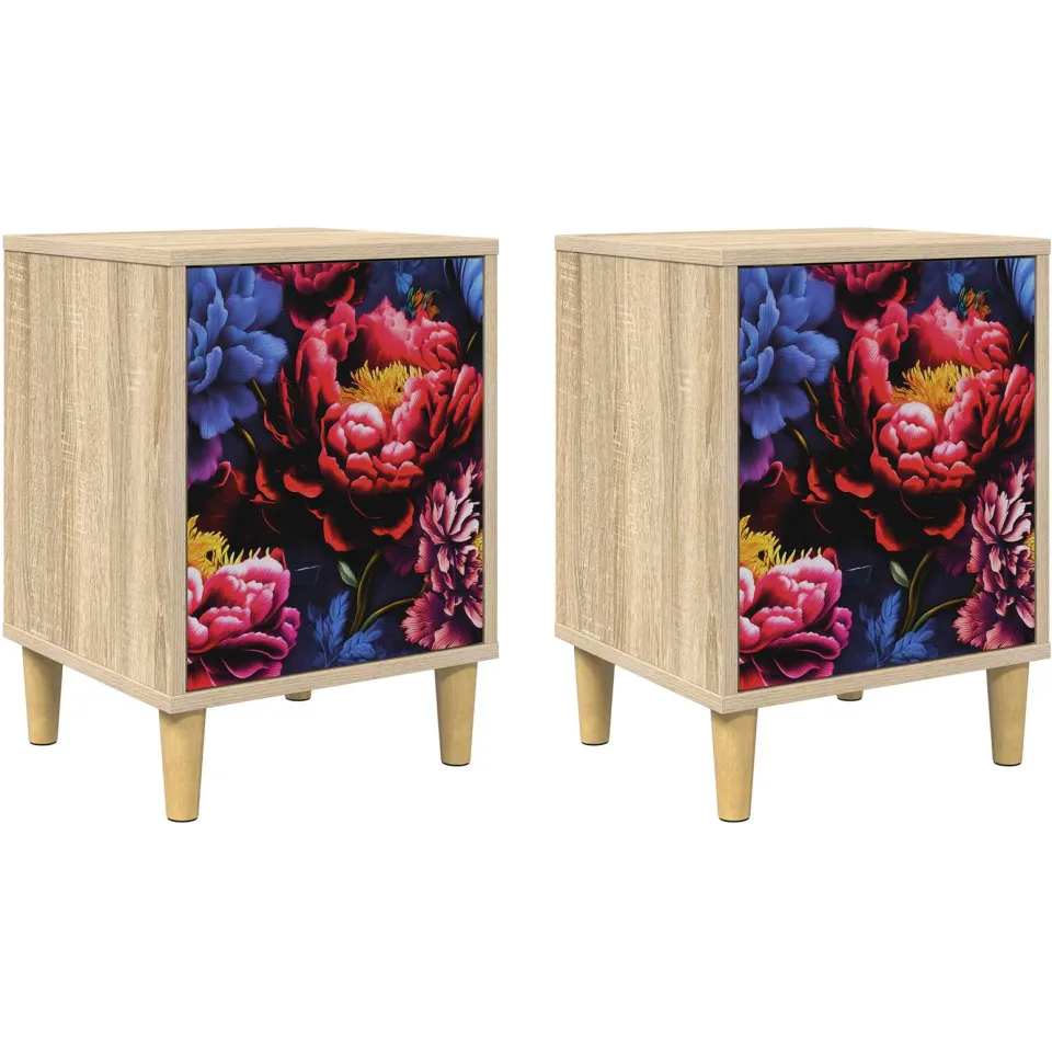 vidaXL Nachtkastje KIEL 2 st Sonoma Eiken 36 x 33 x 50 cm Bewerkt hout, foto 3