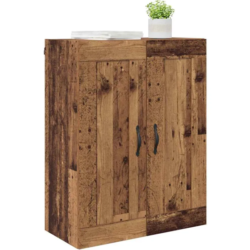 vidaXL Wandkast Oud Hout 69,5 x 34 x 90 cm Bewerkt hout Bruin