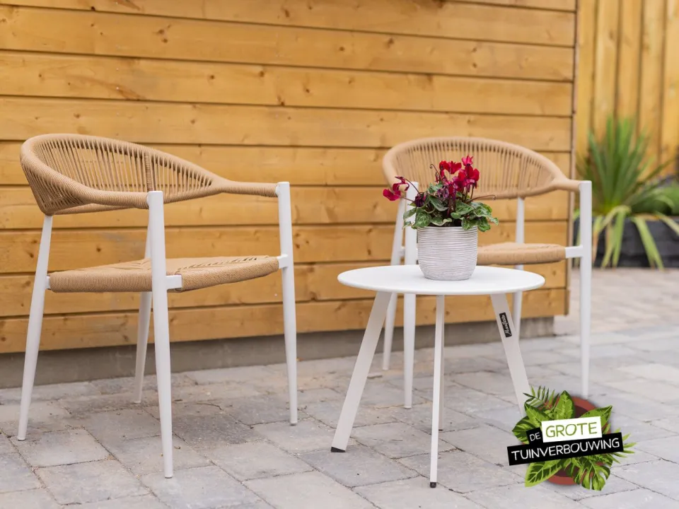 Manifesto Furniture Manifesto Bovezzo bijzet tuintafel ø 50cm (h:45cm) wit, foto 4