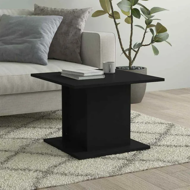 vidaXL Salontafel 55,5x55,5x40 cm bewerkt hout zwart, foto 2