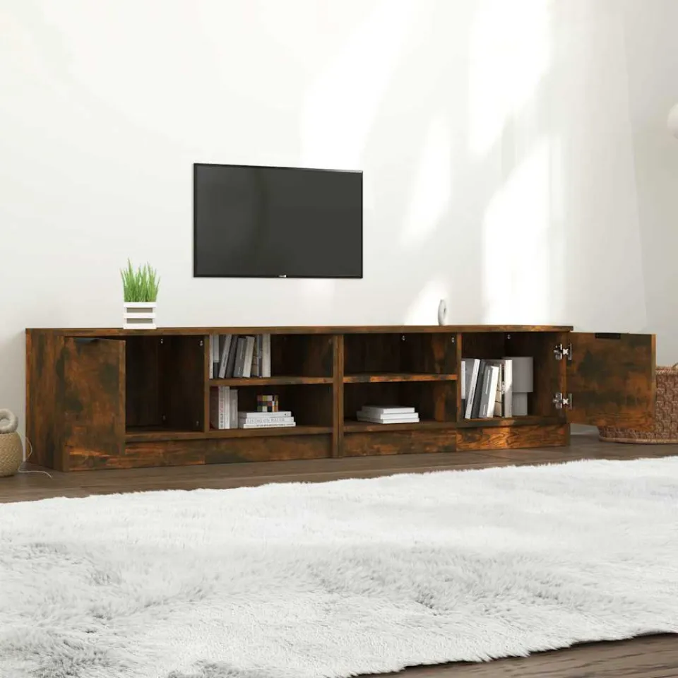 vidaXL Tv-meubelen 2 st 80x35x36,5cm bewerkt hout gerookt eikenkleurig, foto 3