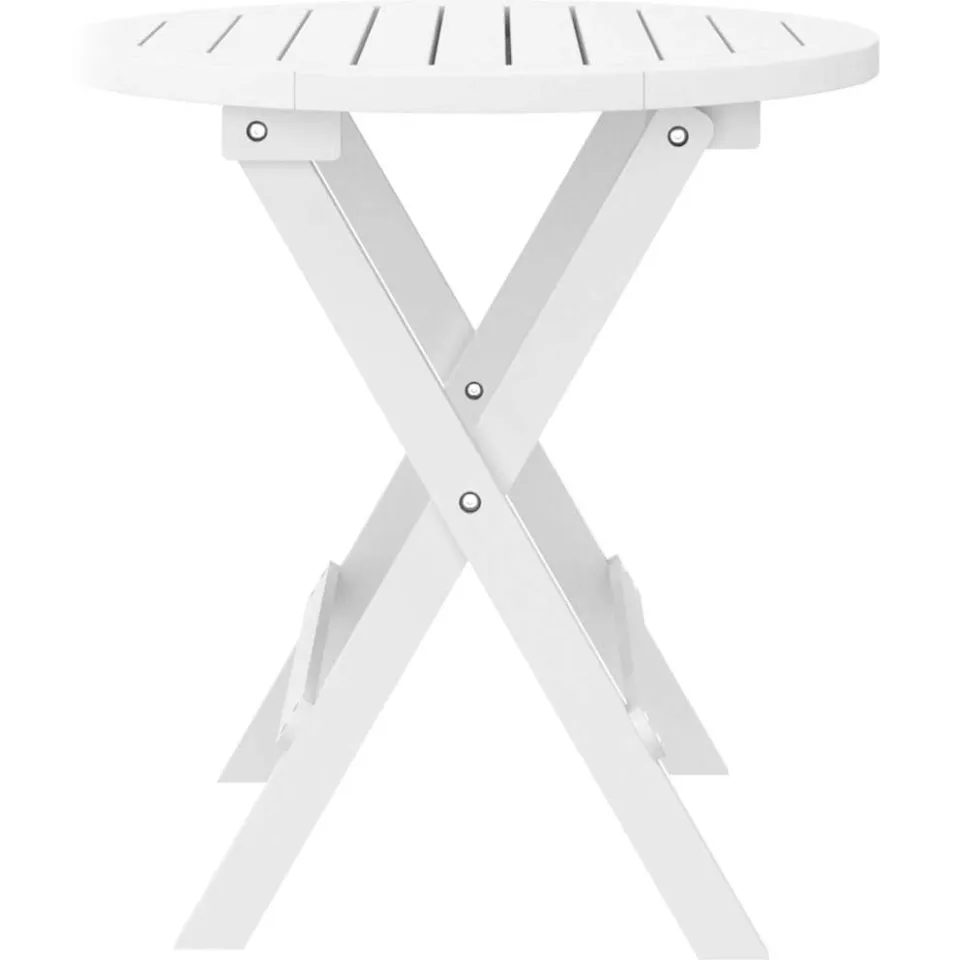 vidaXL Tuintafel inklapbaar Ø 46 cm massief acaciahout wit, foto 4