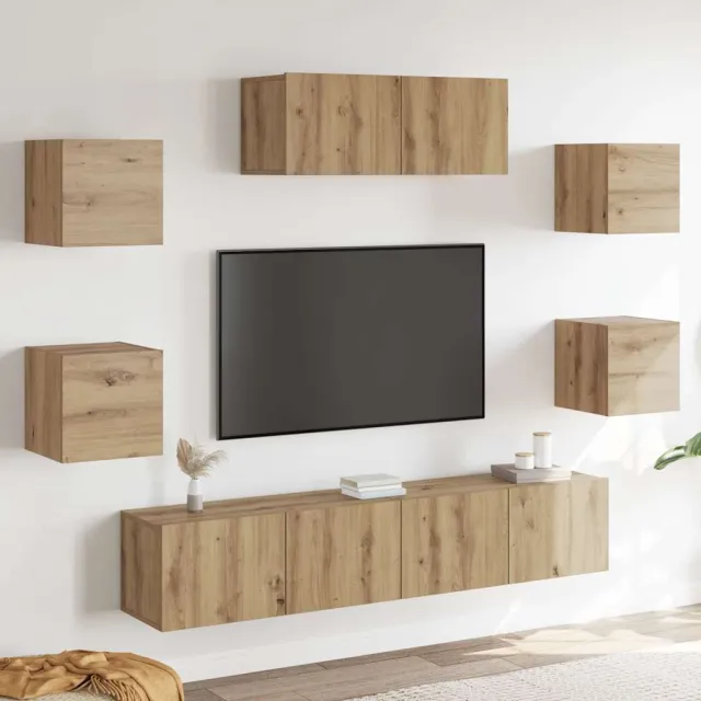 vidaXL 7-delig Tv-meubelset wandmontage artisanaal eiken, foto 2