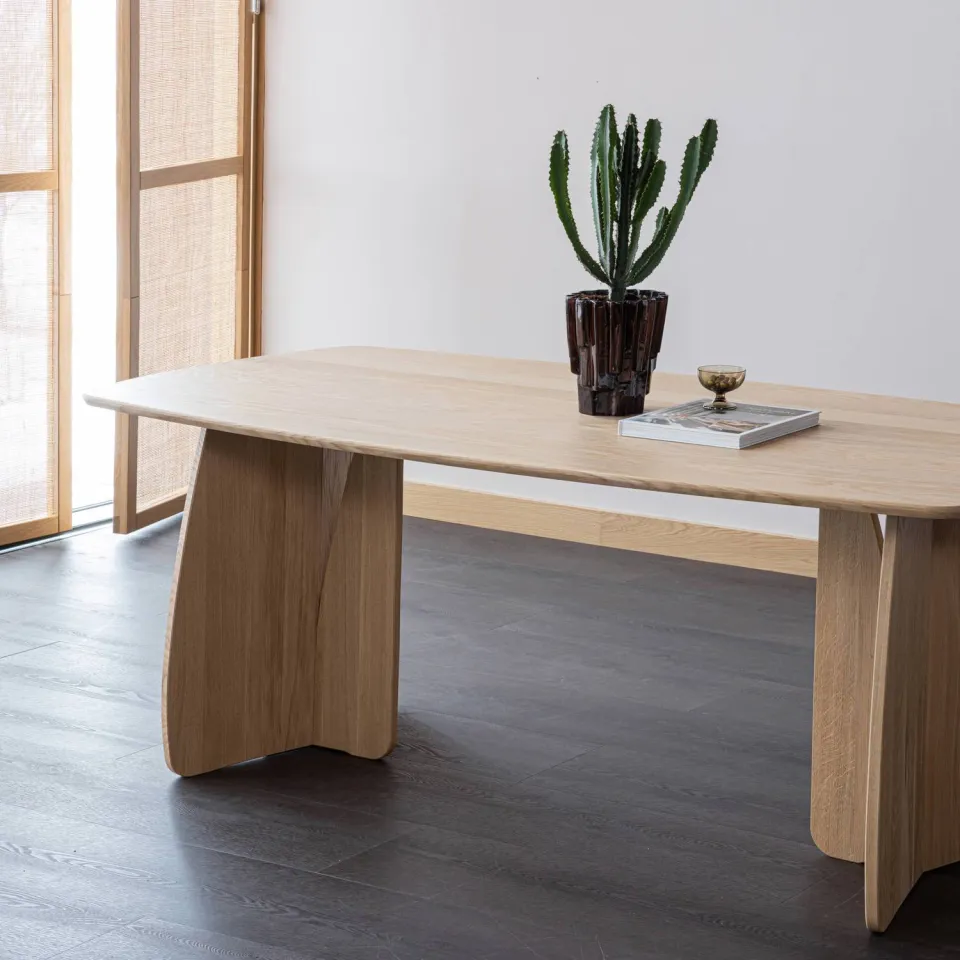 WOOOD Veere Eettafel - Massief Eikenhout - Mystic Brown - 200 x 100, foto 3