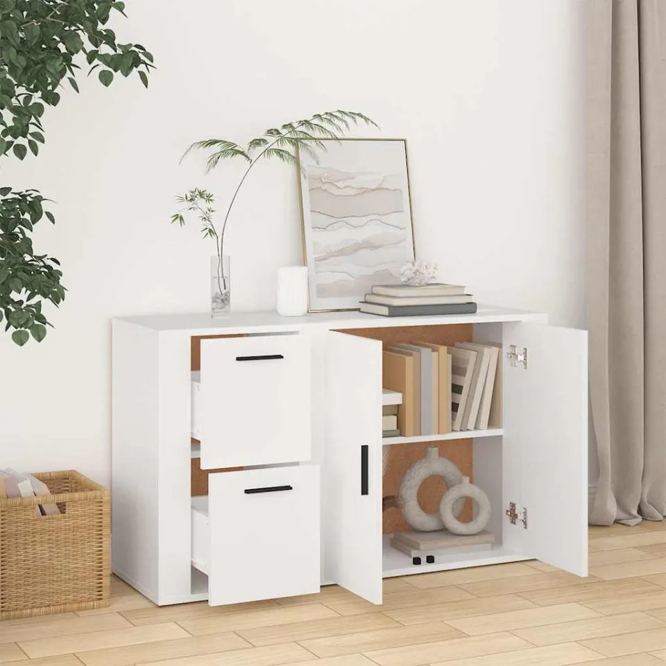 vidaXL Dressoir 100x33x59,5 cm bewerkt hout wit, foto 2