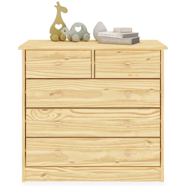 IDIMEX Commode RONDO met 5 lades - naturel natuur