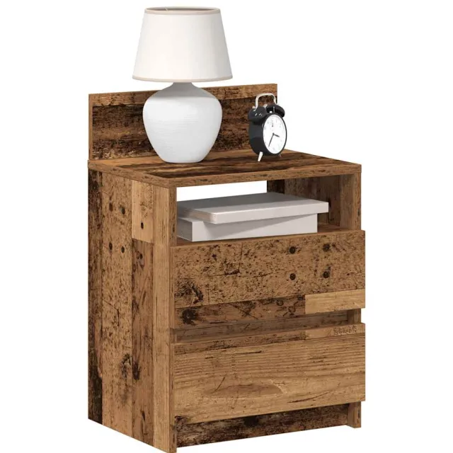 vidaXL Nachtkastjes 2 st met 2 lades 40x33x60 cm oud houtkleurig Bruin