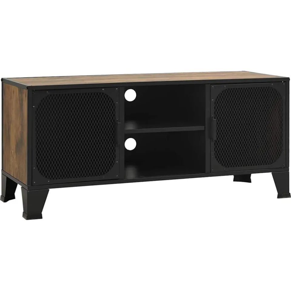 vidaXL Tv-meubel 105x36x47 cm metaal en MDF rustiek bruin, foto 3