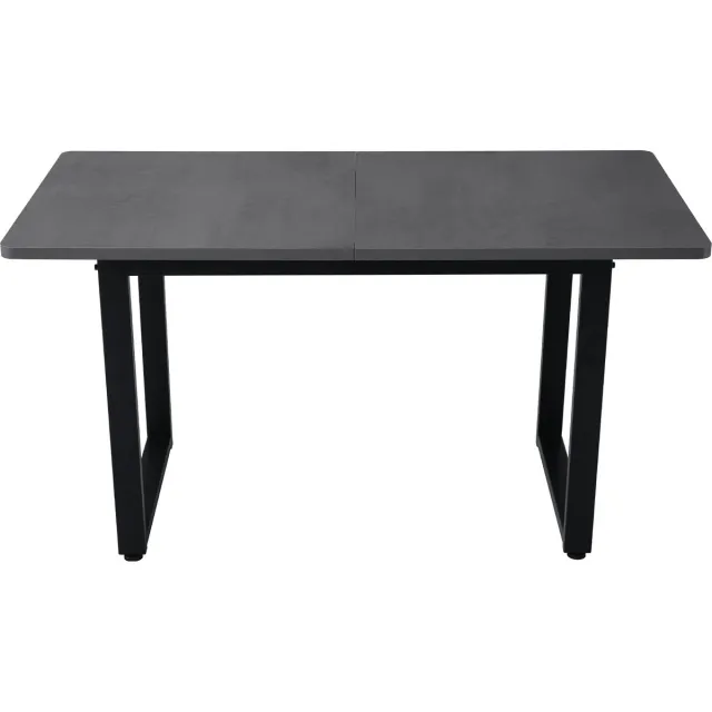 SONNENH Eettafel in industriële stijl Rechthoekige eettafel Koffie Vrijetijdstafel Moderne eenvoudige ijzeren eettafel Grijs