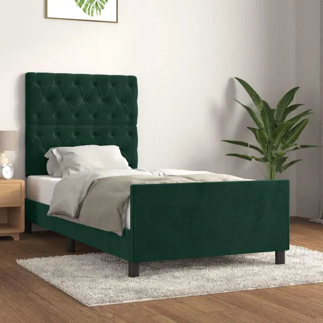 vidaXL Bedframe zonder matras 80x200 cm fluweel donkergroen groen