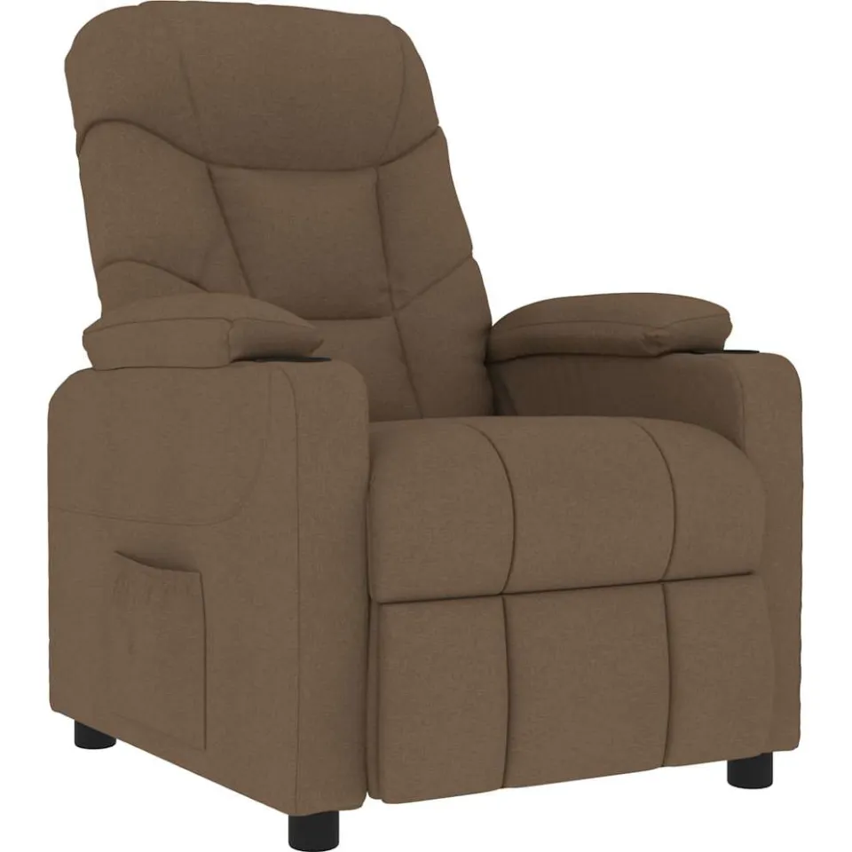 vidaXL Massagestoel stof bruin, foto 3