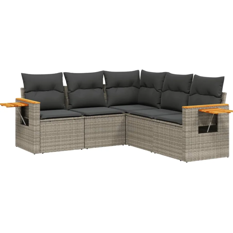 vidaXL Patio Sofa Set 5-zits Grey Grijs