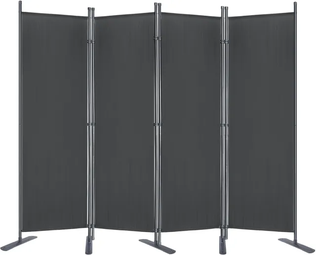 Aufun 4 delige Scherm Privacywand 225x180 cm verstelbaar Stellwand Kamerscherm voor kantoor en balkon Antraciet Antraciet3