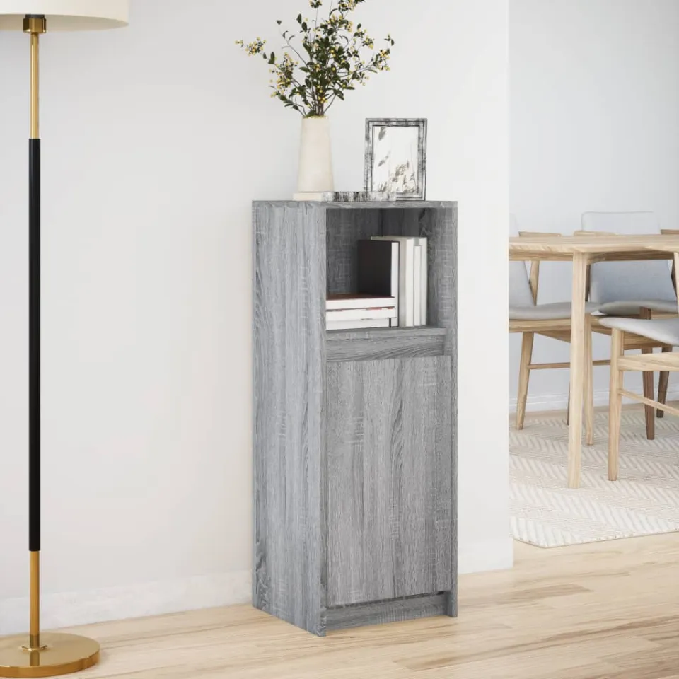 vidaXL Dressoir met LED 38x34x100 cm bewerkt hout grijs sonoma eiken, foto 2