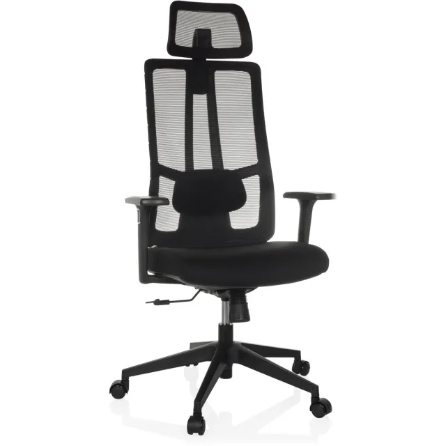 hjh office Bureaustoel / draaistoel TRAMORE zitting stof / rugleuning mesh zwart hjh OFFICE