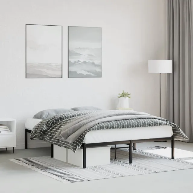 vidaXL Bedframe metaal zwart 140x200 cm