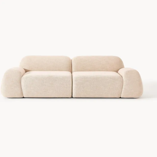 Westwing Collection Modulaire bouclé bank Wolke (3-zits) Roze