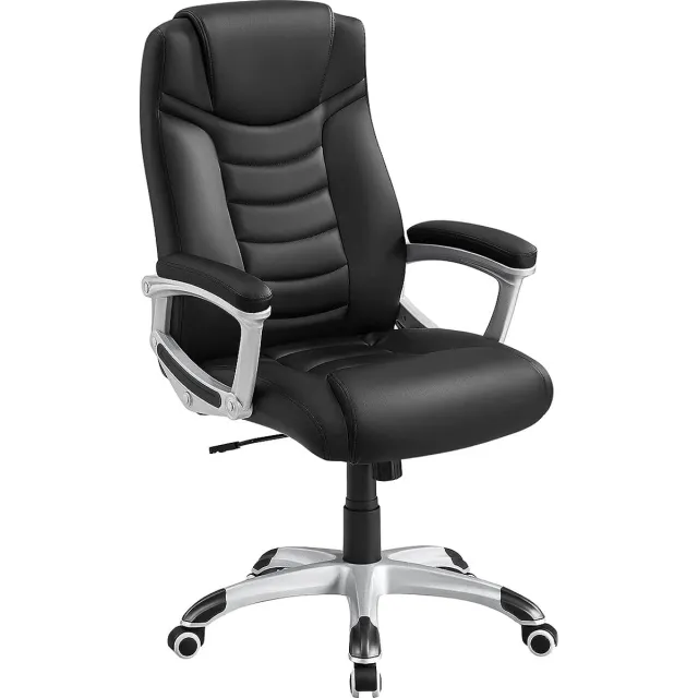FurnStar Ergonomic Office Chair - Height Adjustable Swivel Chair - Rugged - Stable and Durable -Large - Black zwart