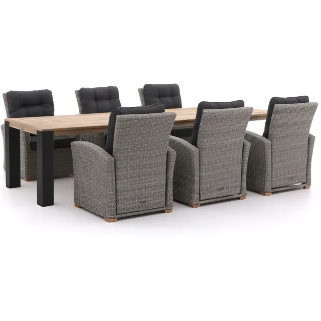 Intenso Furniture Intenso Mazzano/ROUGH-X 320cm lounge-dining tuinset 7-delig verstelbaar Grijs